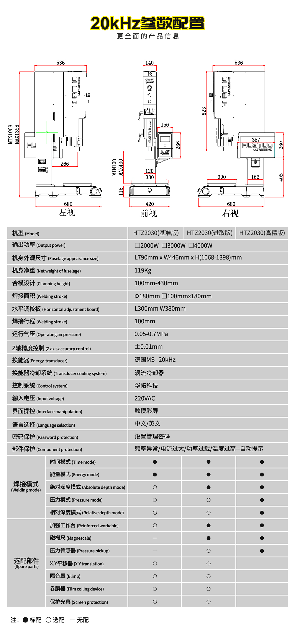 20K高端智能超声波焊接机参数