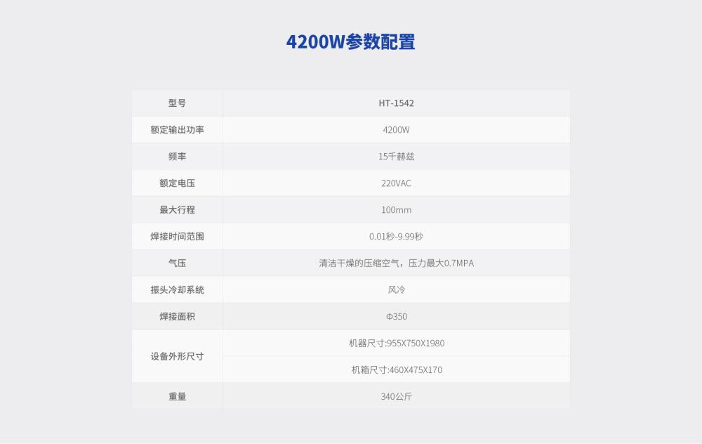 4200W超声波焊接机参数配置